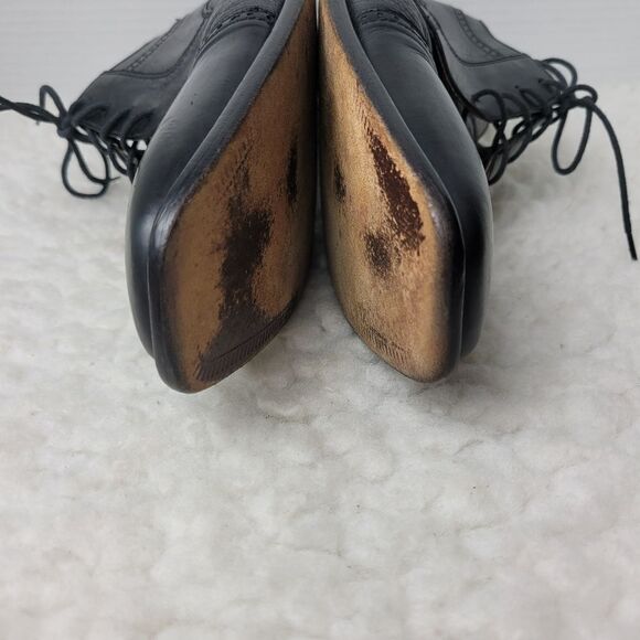 Bettaccini Oxford Men\'s Size 12 Cap Toe Black Leather Hand Made Dress Shoes 6901 main image 6